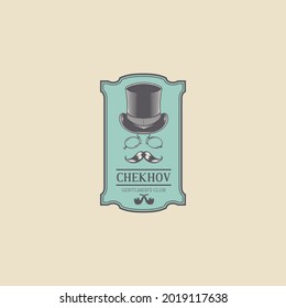 gentlemen club vintage retro logo vector