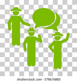 Gentlemen Discussion icon. Vector illustration style is flat iconic symbol, eco green color, transparent background. Designed for web and software interfaces.