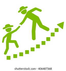 Gentlemen Education Growth vector toolbar icon. Style is flat icon symbol, eco green color, white background, square dots.