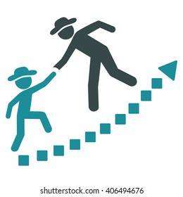 Gentlemen Education Growth vector toolbar icon. Style is bicolor flat icon symbol, soft blue colors, white background, square dots.