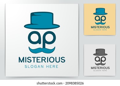 gentlemen, father with hat logo design inspiration Isolated On white Backgrounds