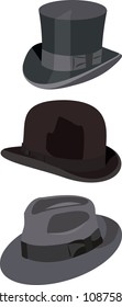 gentlemen hats vector illustration isolated on white background