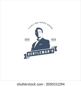 Gentlemen Logo Design Vector Image