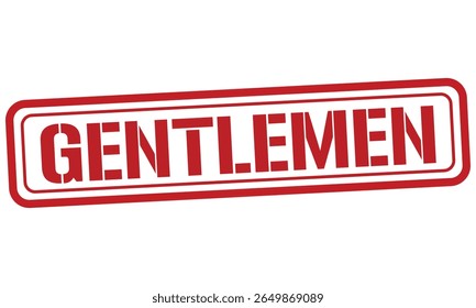 GENTLEMEN roter Stempel, Textvektor, Gummistempel