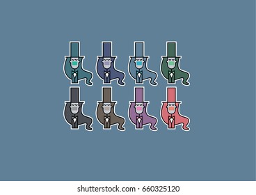 Gentlemen stickers