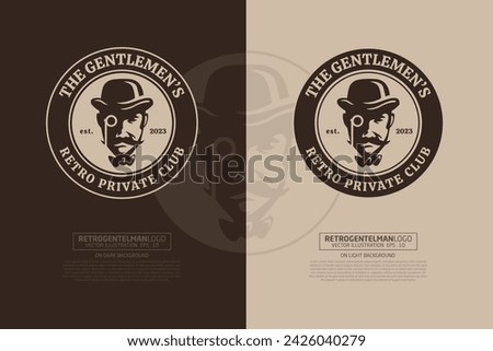 The Gentlemen Vector Logo Template. Design elements for logo, emblem, sign, brand mark.