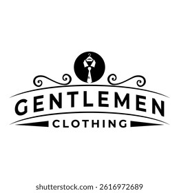 Gentlemen Vintage logo design vector template