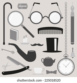 Gentlemen vintage stuff design elements collection 
