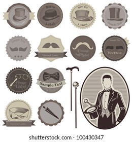 Gentlemen's Accessories Labels - vector set- High Quality