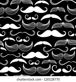 A Gentlemen's Club. Mustache seamless pattern