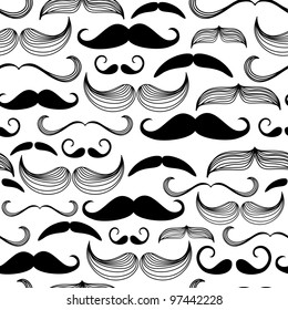 A Gentlemen's Club. Mustache seamless pattern