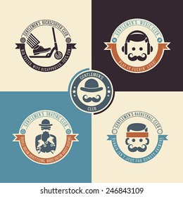 Gentlemen's Club. Set of vector logotypes of the summer sport