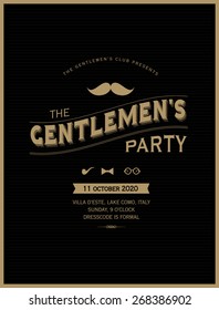 gentlemen's party card template vector/illustration