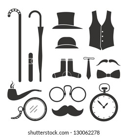 Gentlemens vintage stuff design elements collection