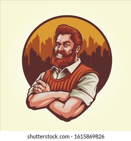 gentlement mascot vector illustration design