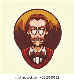 gentlement mascot vector illustration design