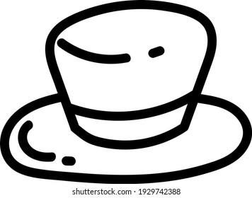 Gentlmens hat, illustration, vector on white background.