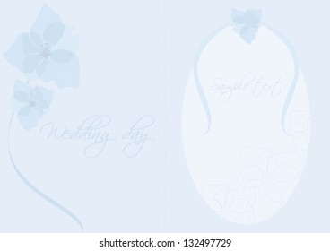 Gently flower wedding blue card