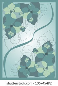 Gently green Flowers vector illustration