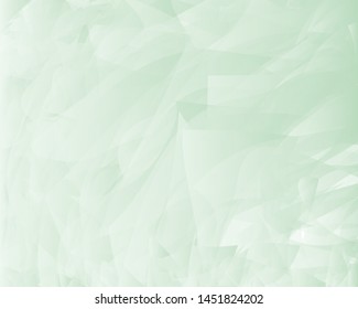 Gently green textured background with geometric shapes of uneven shape of varying degrees of transparency. Simple, light background for layouts, banners, pages, covers, screensavers, Wallpapers
