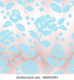Gently Paisley pattern asian style on a pastel pink gradient chevron zigzag pattern. Roses vector floral elements Paisley. Hand drawn vector illustration. 