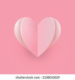 Gently pink heart icon on a pink background - Vector illustration