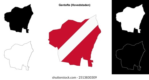 Conjunto de mapas de esquema de la municipalidad de Gentofte