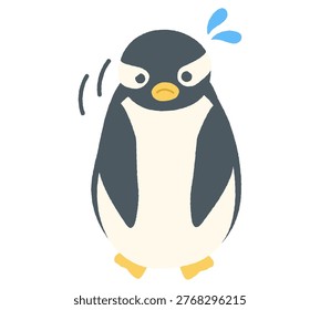 A Gentoo penguin character bowing its head.