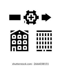 gentrification urbanization glyph icon vector. gentrification urbanization sign. isolated symbol illustration
