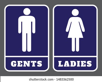 Gents washroom sign and Ladies washroom sign