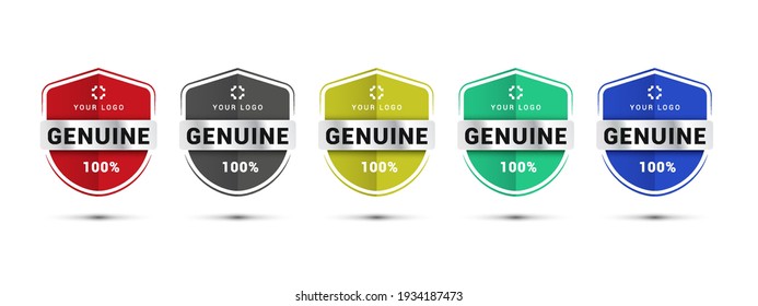Genuine 100% original brand product vector logo, icon template design. Get used to Security, Certified, Guarantee, Warranty, Assurance, etc. Vector illustration design template. - Shutterstock ID 1934187473