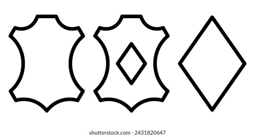 Genuine and artificial leather icon set