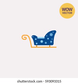 Genuine blue Santa Claus sleigh icon