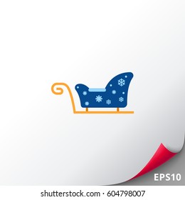 Genuine blue Santa Claus sleigh icon