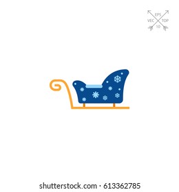 Genuine blue Santa Claus sleigh icon