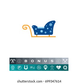 Genuine blue Santa Claus sleigh icon