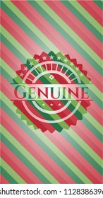 Genuine christmas style emblem.