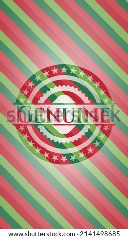 Genuine christmas style emblem. Vector Illustration. Detailed. 