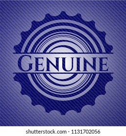 Genuine emblem with jean background
