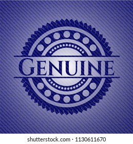Genuine emblem with jean high quality background