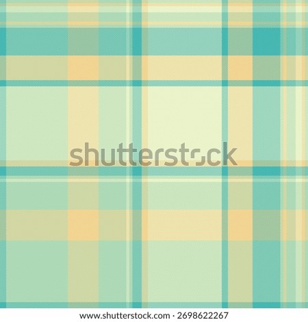 Genuine fabric plaid background, creative vector texture pattern. Indoor tartan seamless check textile in light and amber colors palette.