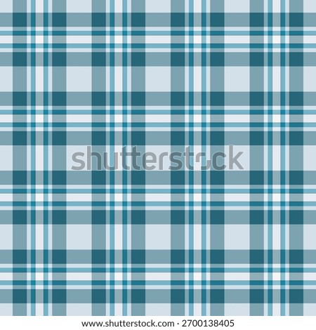 Genuine fabric seamless plaid, random check pattern texture. Elegance vector background tartan textile in cyan and pastel colors palette.