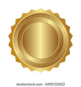Genuine gold coins look beautiful and luxurious. Blank coins on a white transparent background.