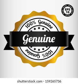 Genuine Gold Medal and label - Vector