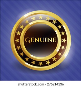 Genuine gold shiny emblem