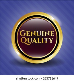 Genuine gold shiny emblem