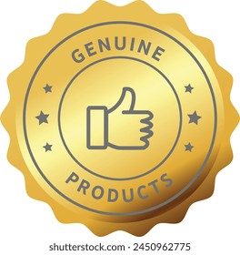 Genuine Golden, Products sign, Genuine product badge, Golden Premium Seal, Genuine stamp label, Original Products label