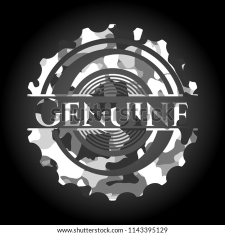 Genuine grey camo emblem