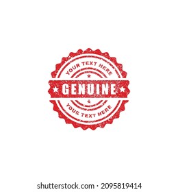 Genuine grunge stamp seal icon vector illustration