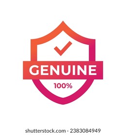 Etiqueta auténtica, Protección, concepto de escudo protegido con banner. Icono de seguridad. Etiqueta de seguridad. Ilustración del vector